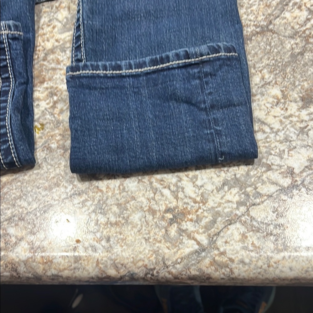 Miss Me Blue Boyfriend Jeans with Rhinestone Embellishments - Picture 10 of 12
